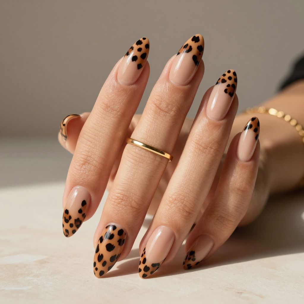 Leopard Print Stiletto Nails