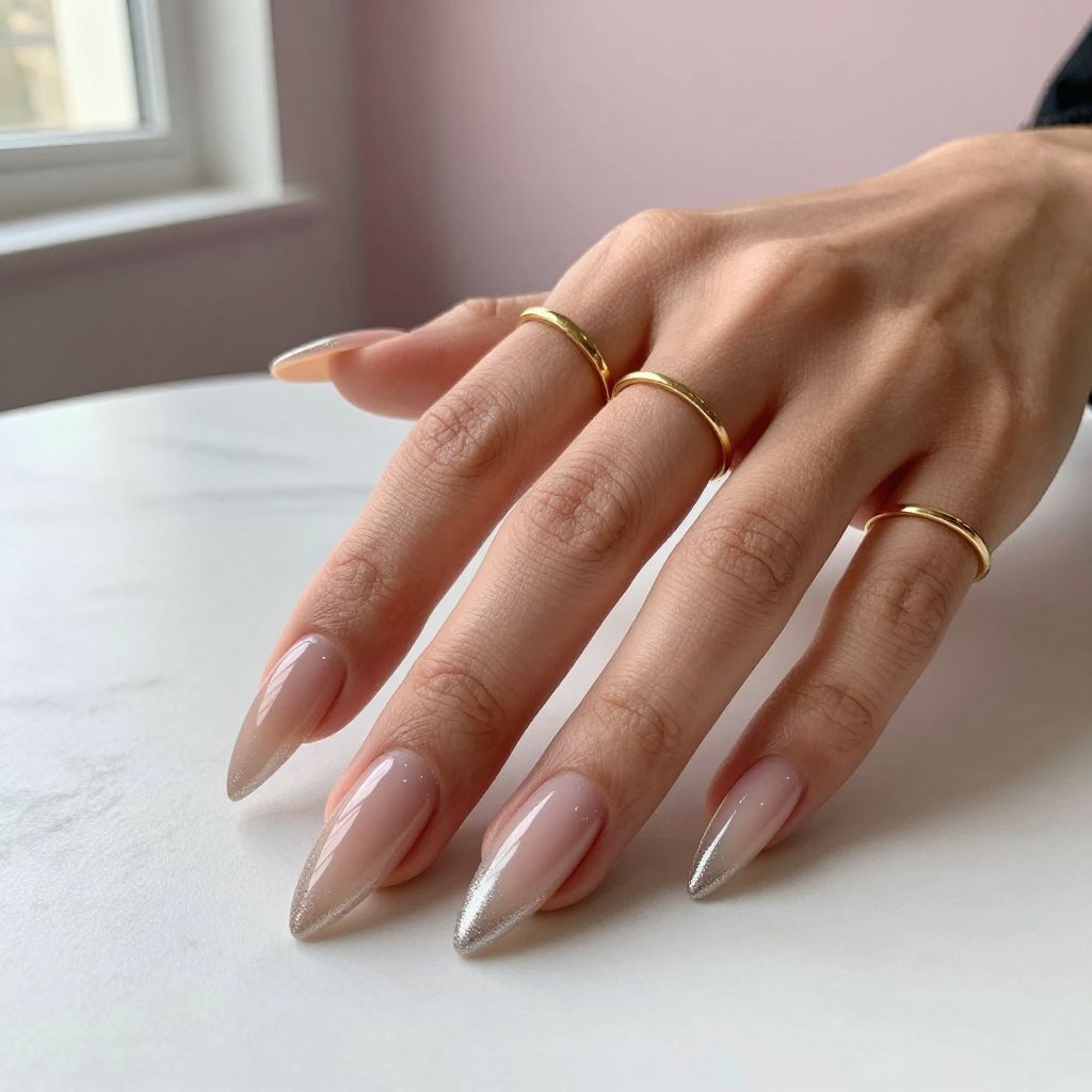 Glitter Fade Stiletto Nails