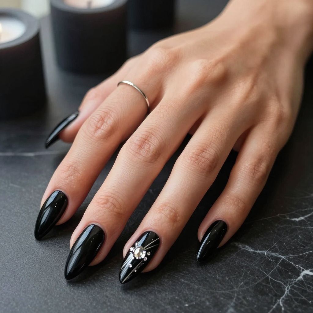 Black Stiletto Nails