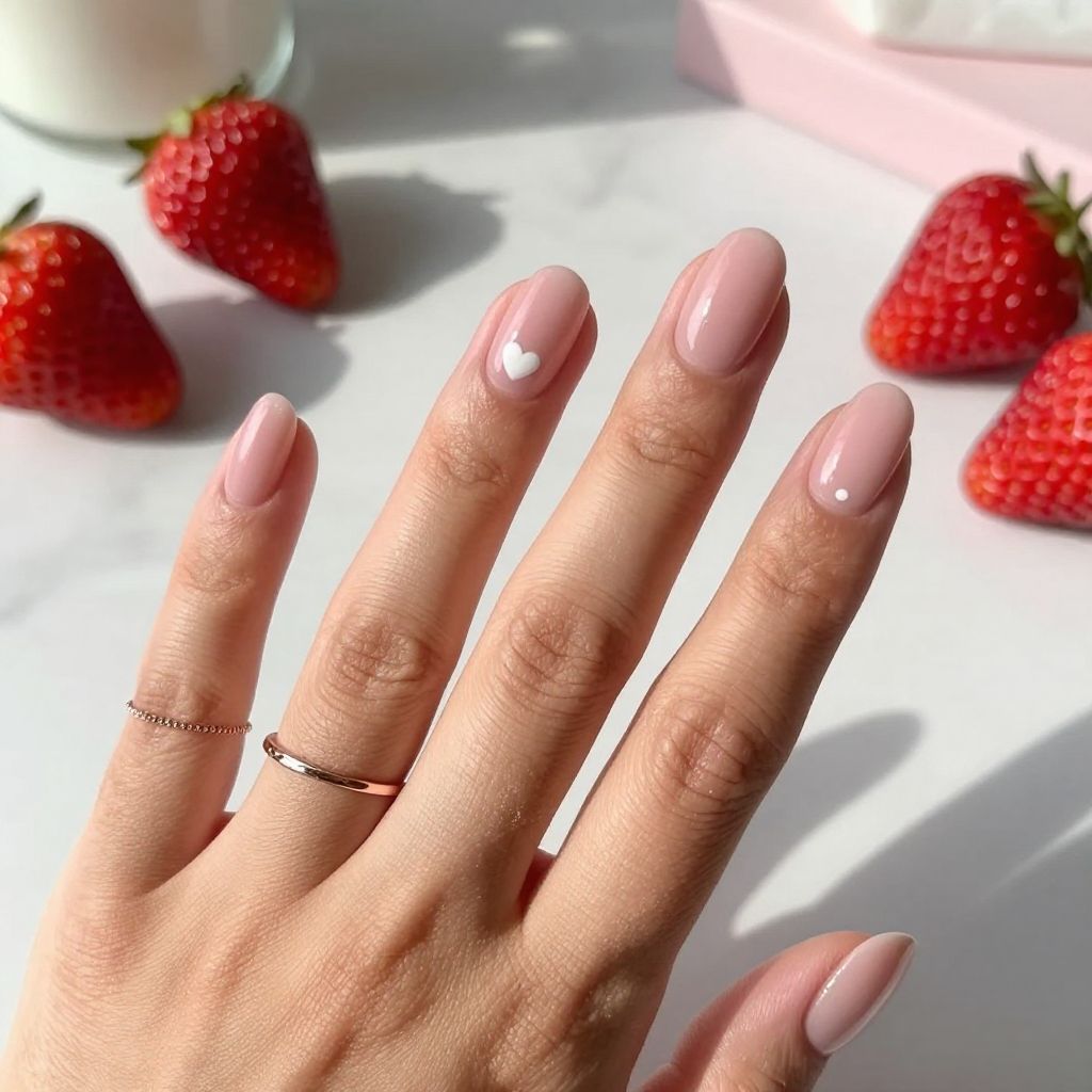 Strawberry Milk Pink summer nail color idea