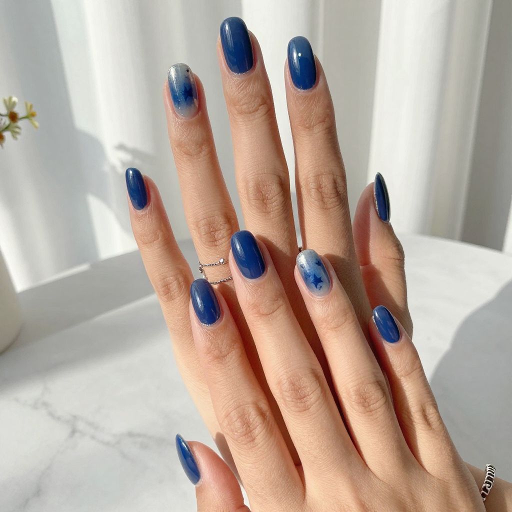 Blueberry Cream summer nail color idea