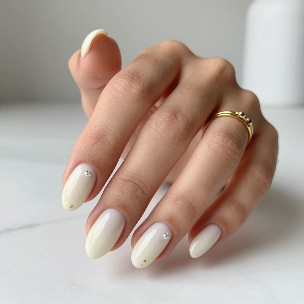 Coconut Milk White summer nail color idea