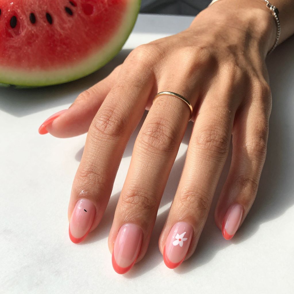 Watermelon Pink Pop summer nail color idea