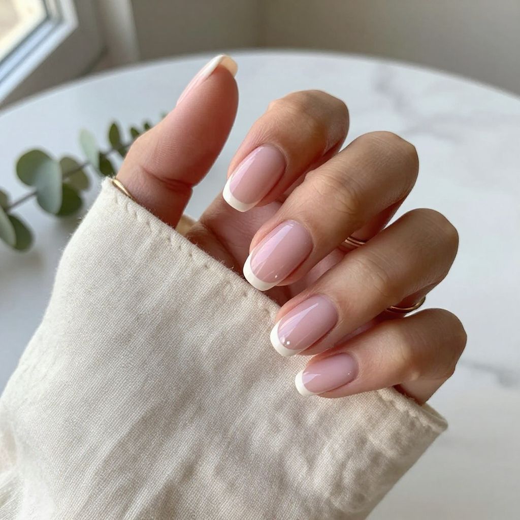 Milky Pink Barely There summer nail color idea