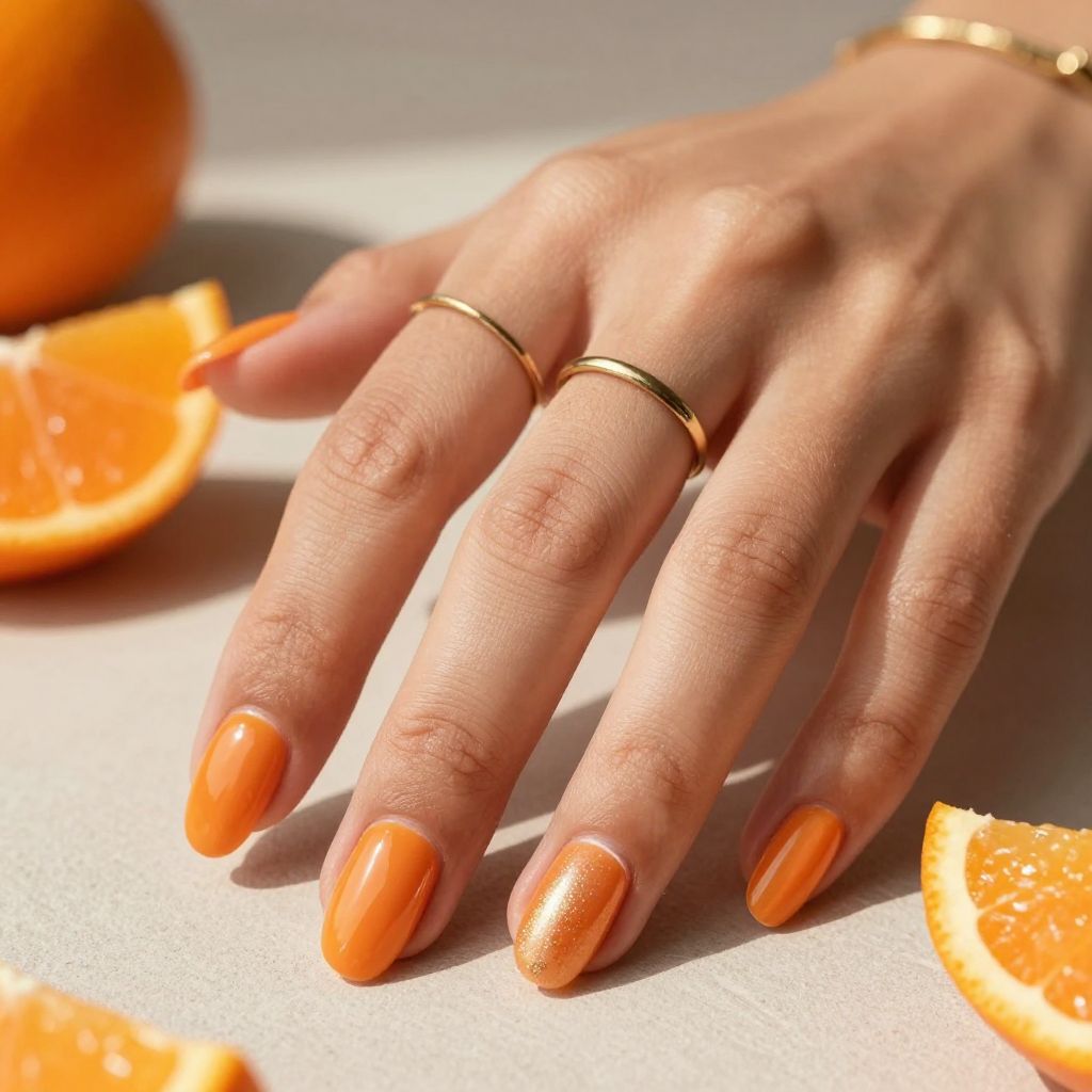 Tangerine Citrus Shine summer nail color idea