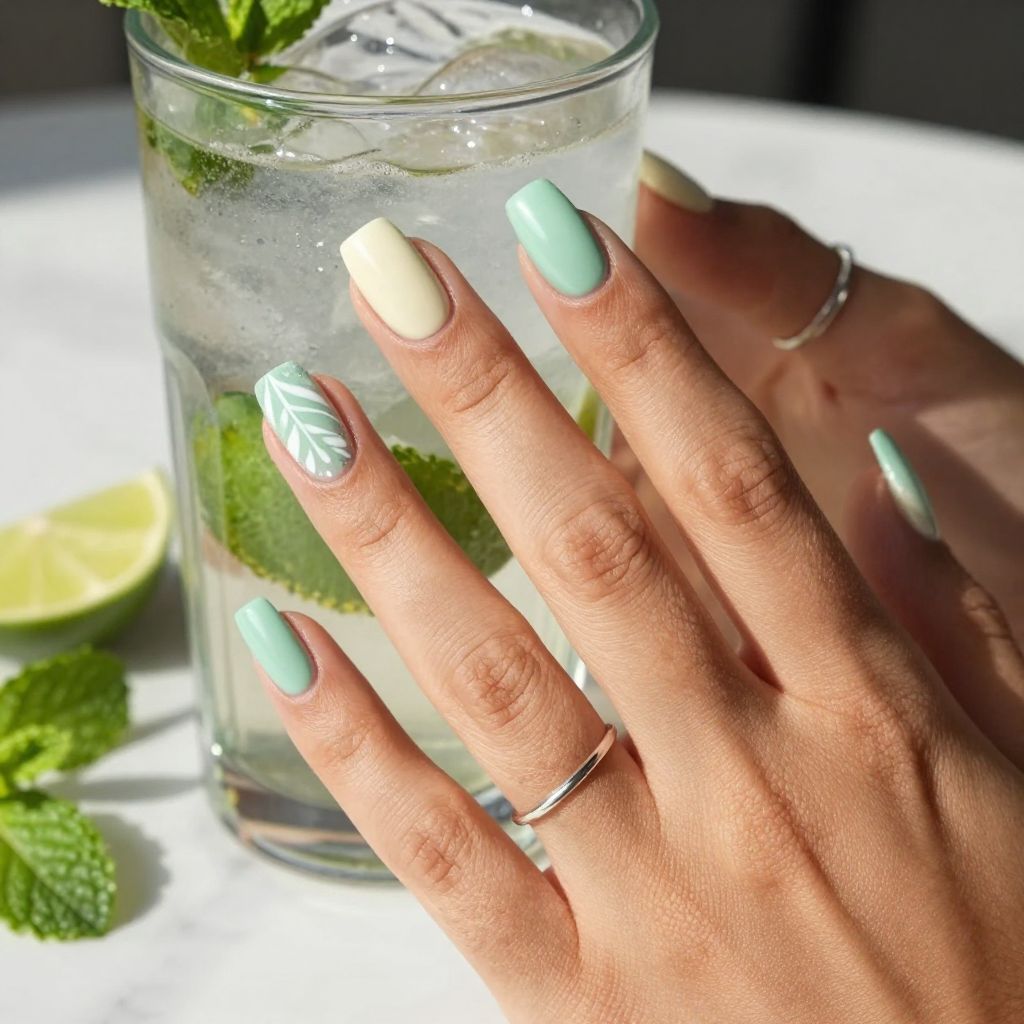 Mint Mojito Freshness summer nail color idea