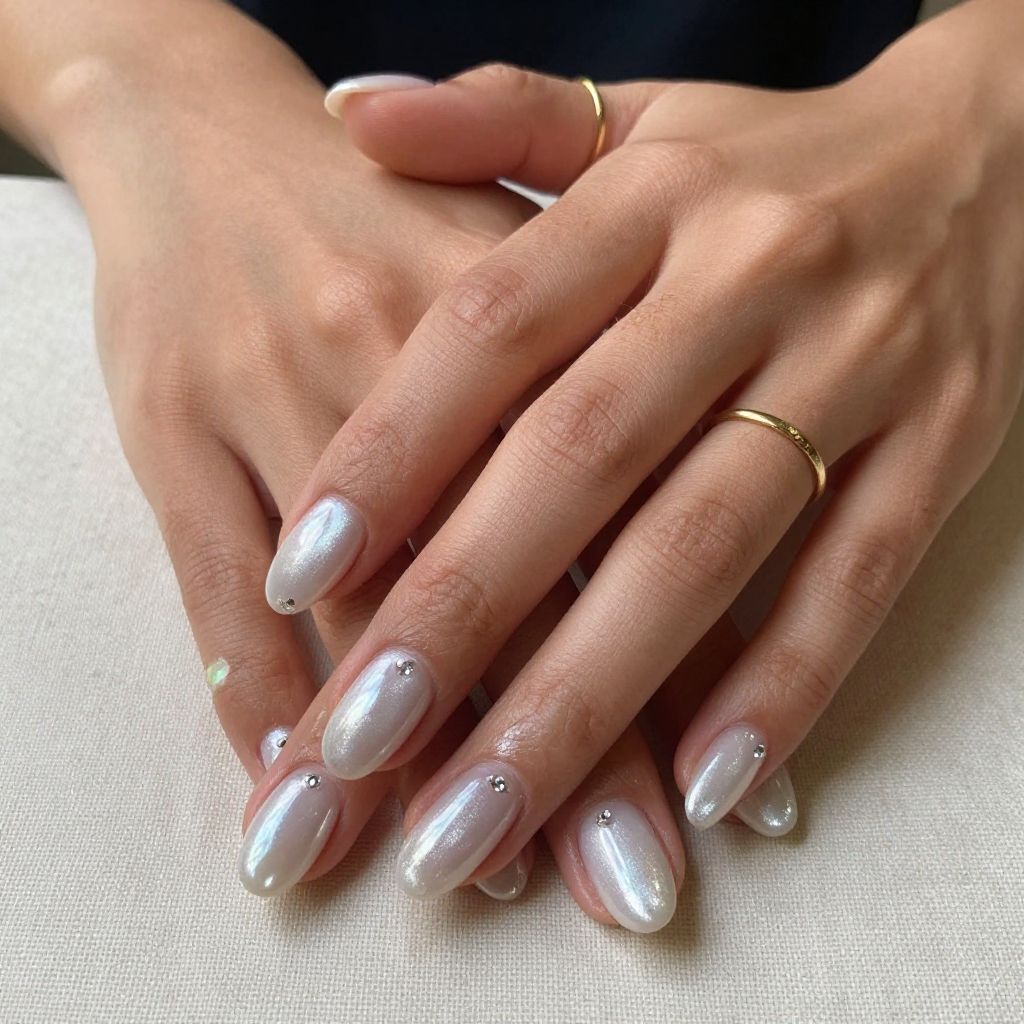 White Chrome Nail Ideas 1
