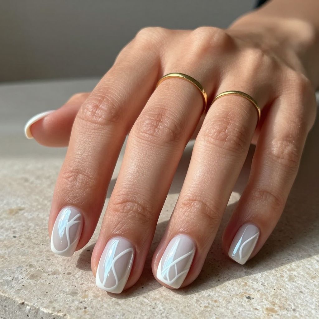 White Chrome Nail Ideas 11