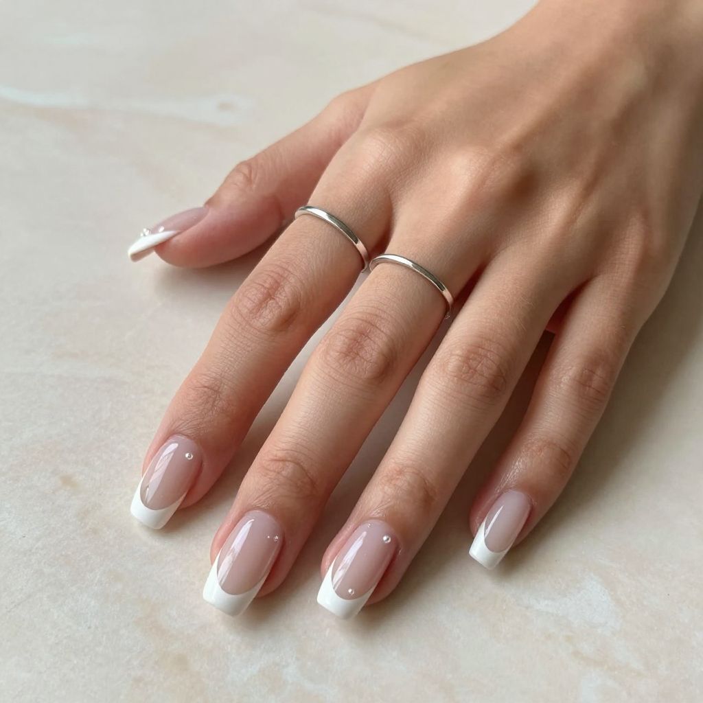 White Chrome Nail Ideas 4