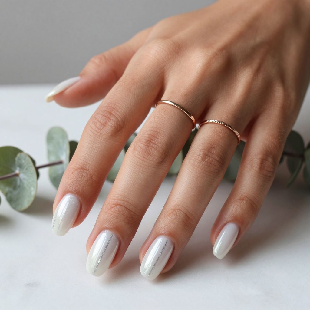 White Chrome Nail Ideas 6