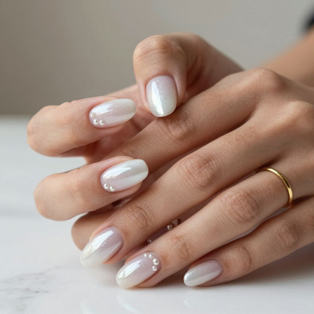 White Chrome Nail Ideas 9