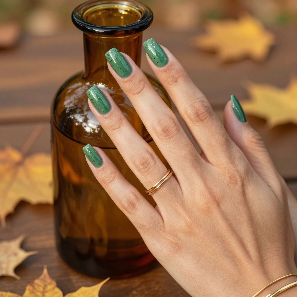 Forest Green With Gold Flecks