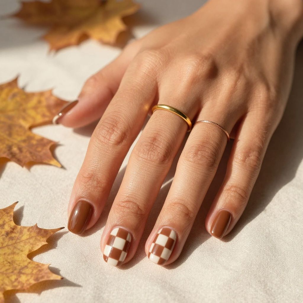 Mocha and Cream Checkerboard