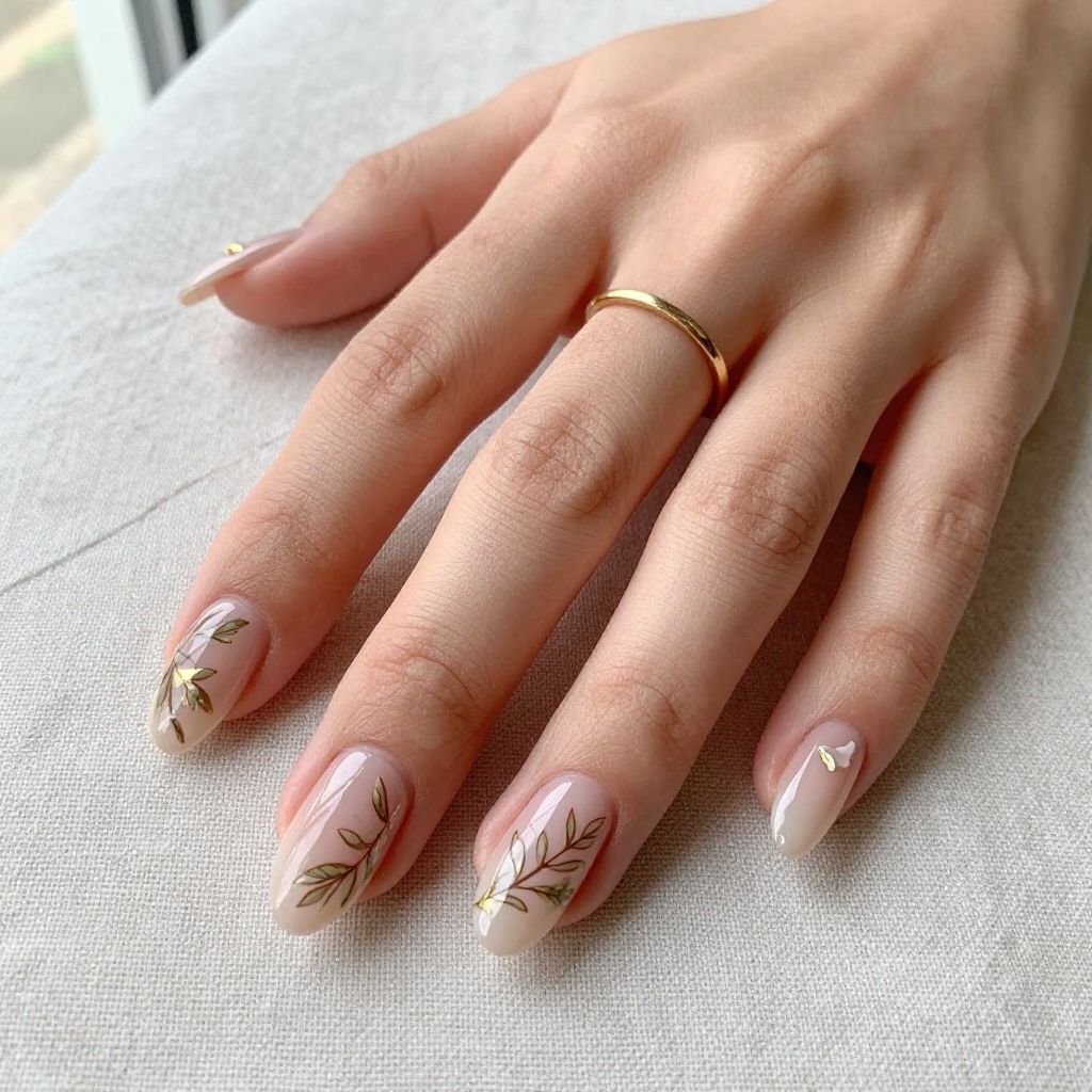 Soft Nude With Leaf Art