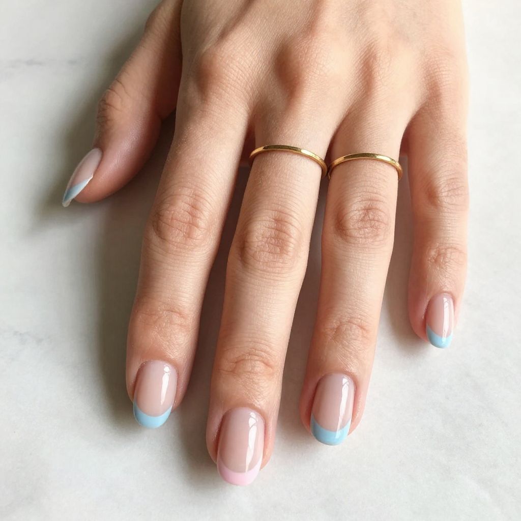 Half Moon Pastel Nails
