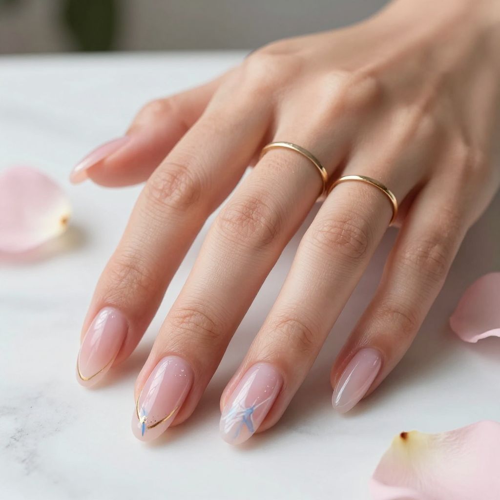 Elegant Pink Rose Quartz Nails