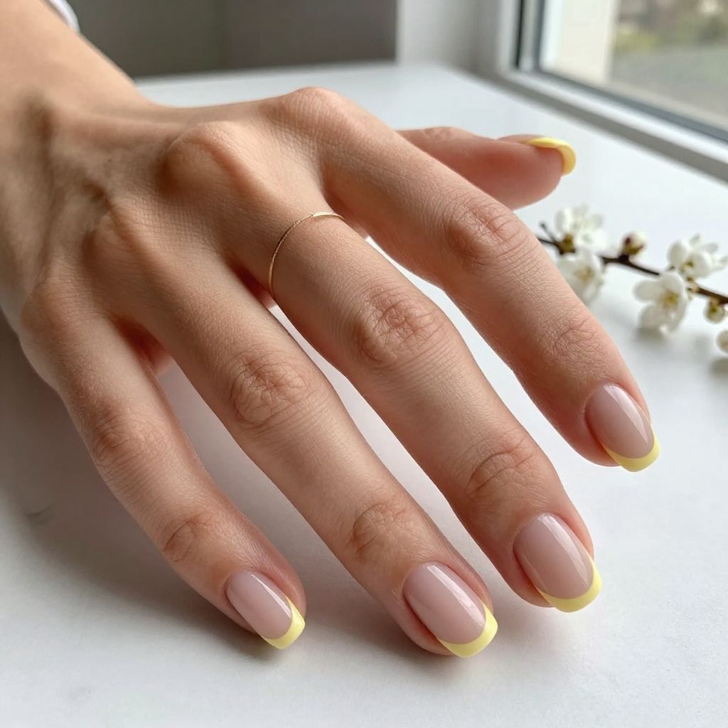 July Nail Ideas Lemon Sorbet Micro French