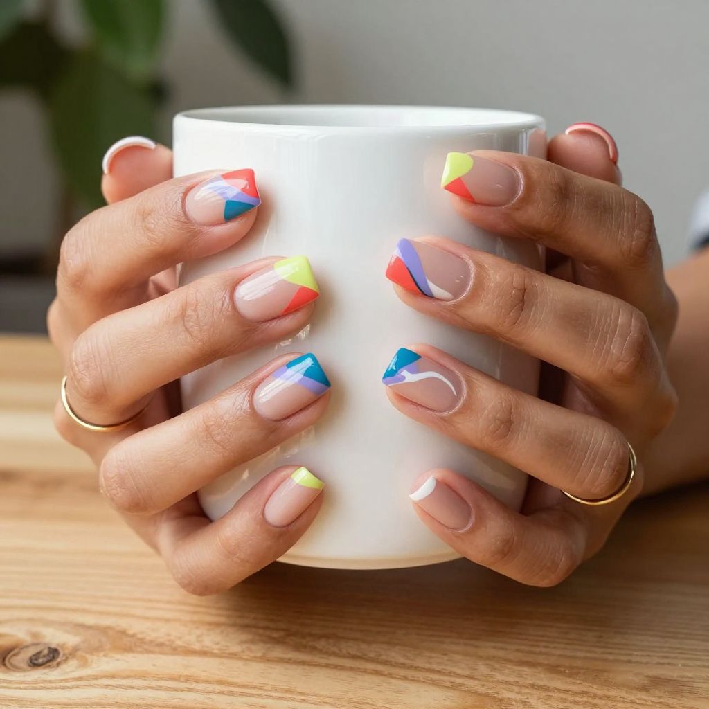 Color Pop Abstract Nails