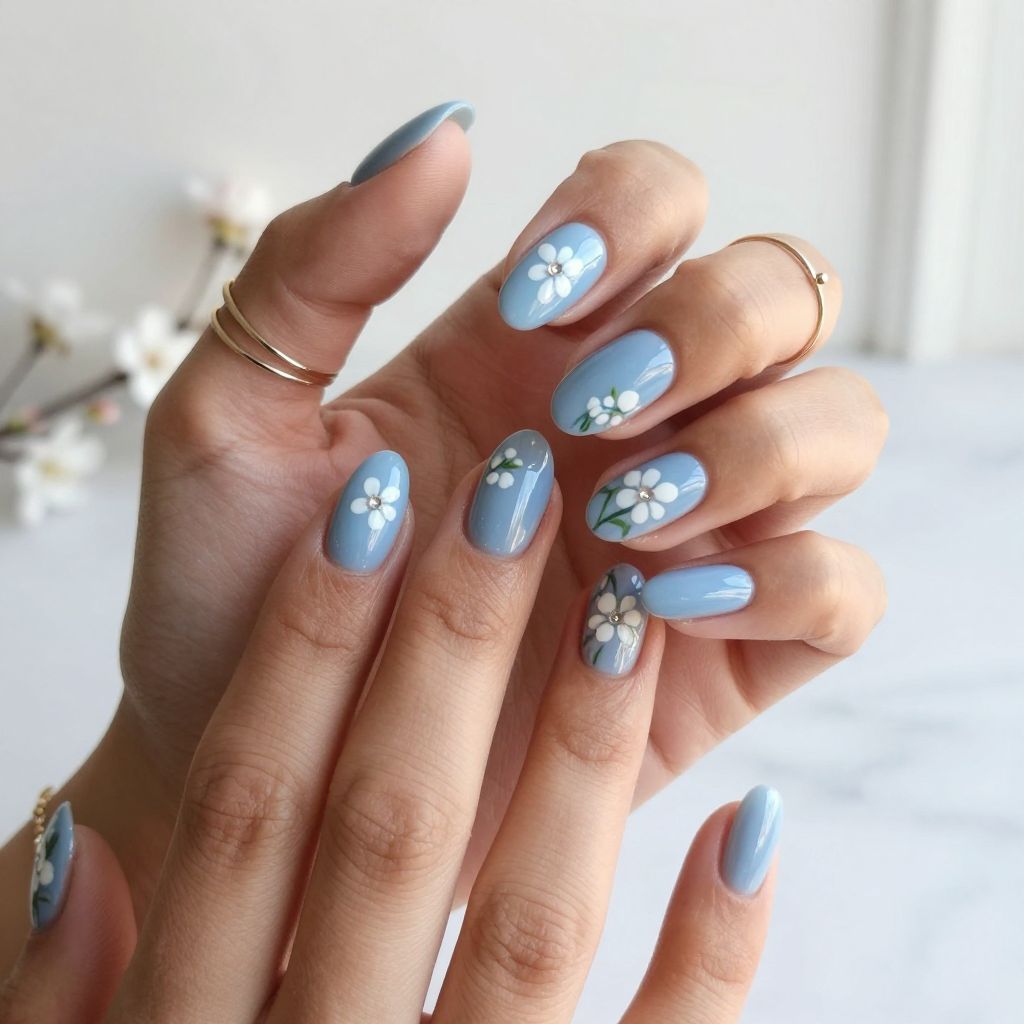 Light Blue Nail Ideas 6