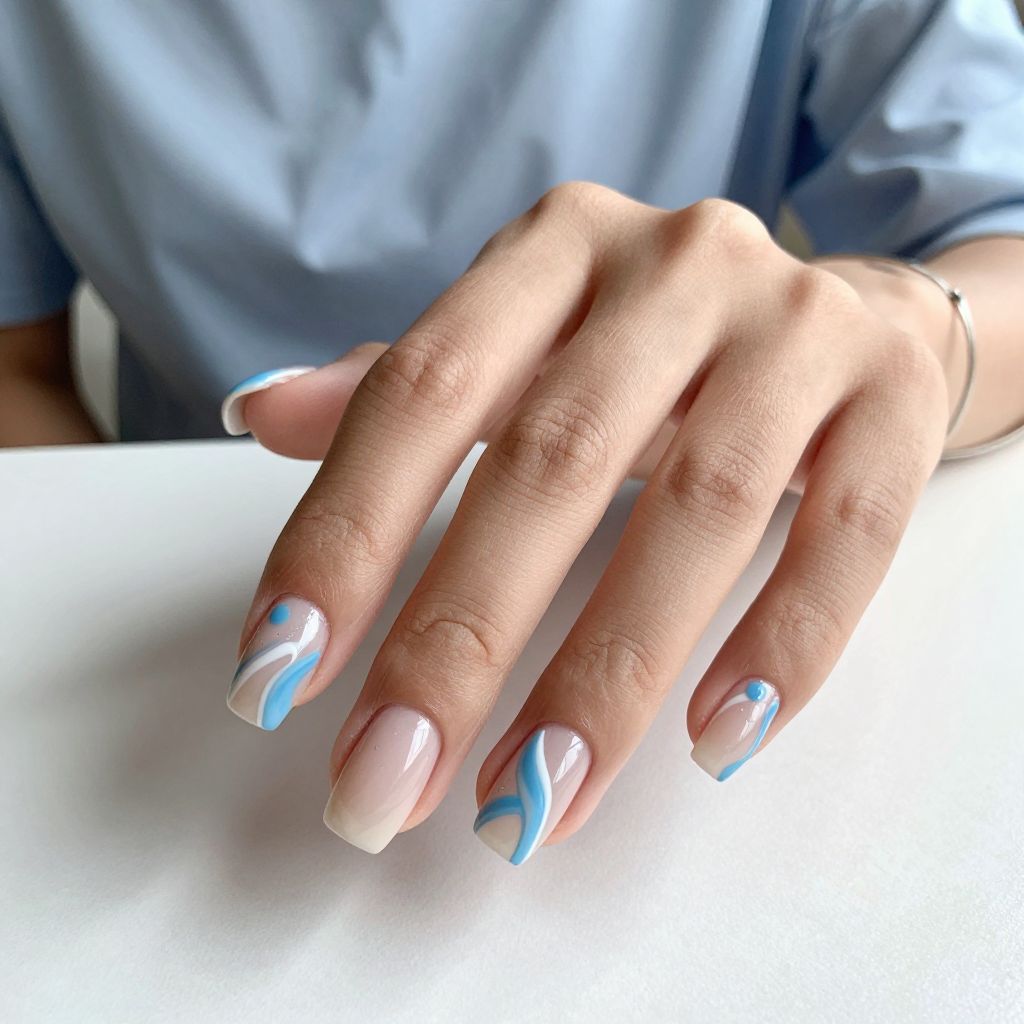 Light Blue Nail Ideas 9