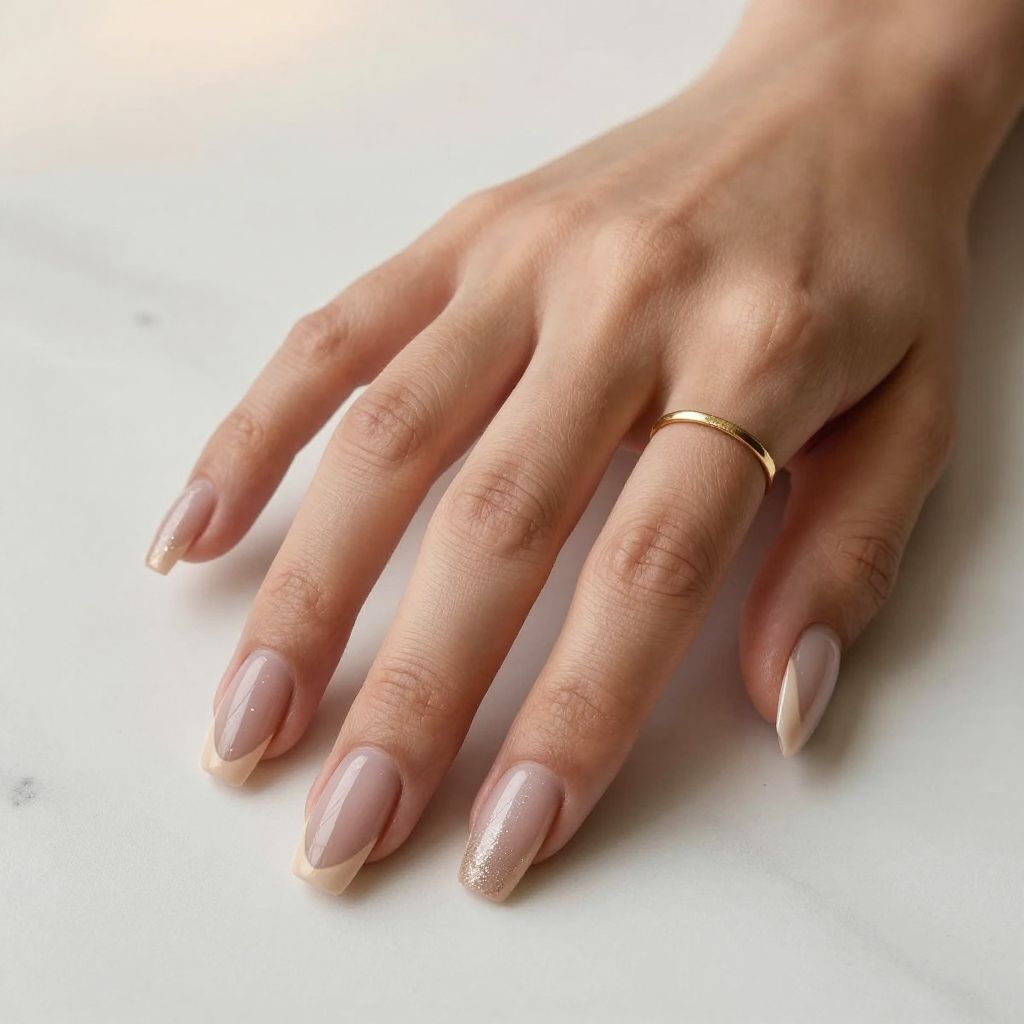 Neutral Ombre Ballerina Nails
