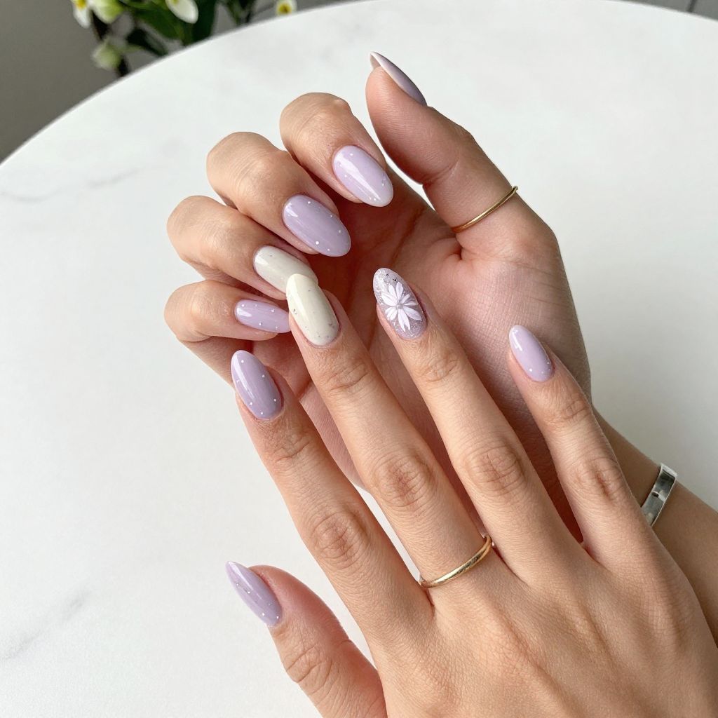Soft Lavender Almond Nails