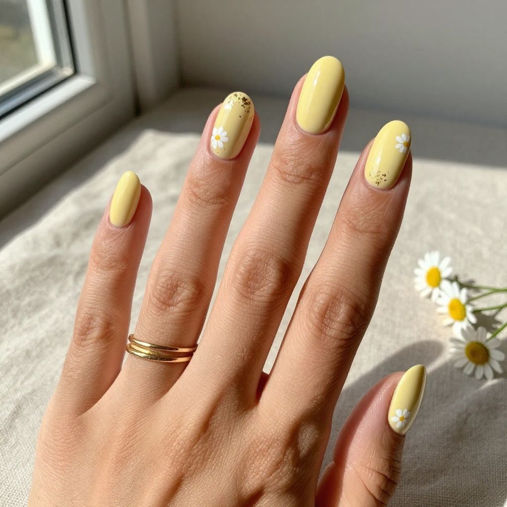 Lemon Cream Coffin Nails