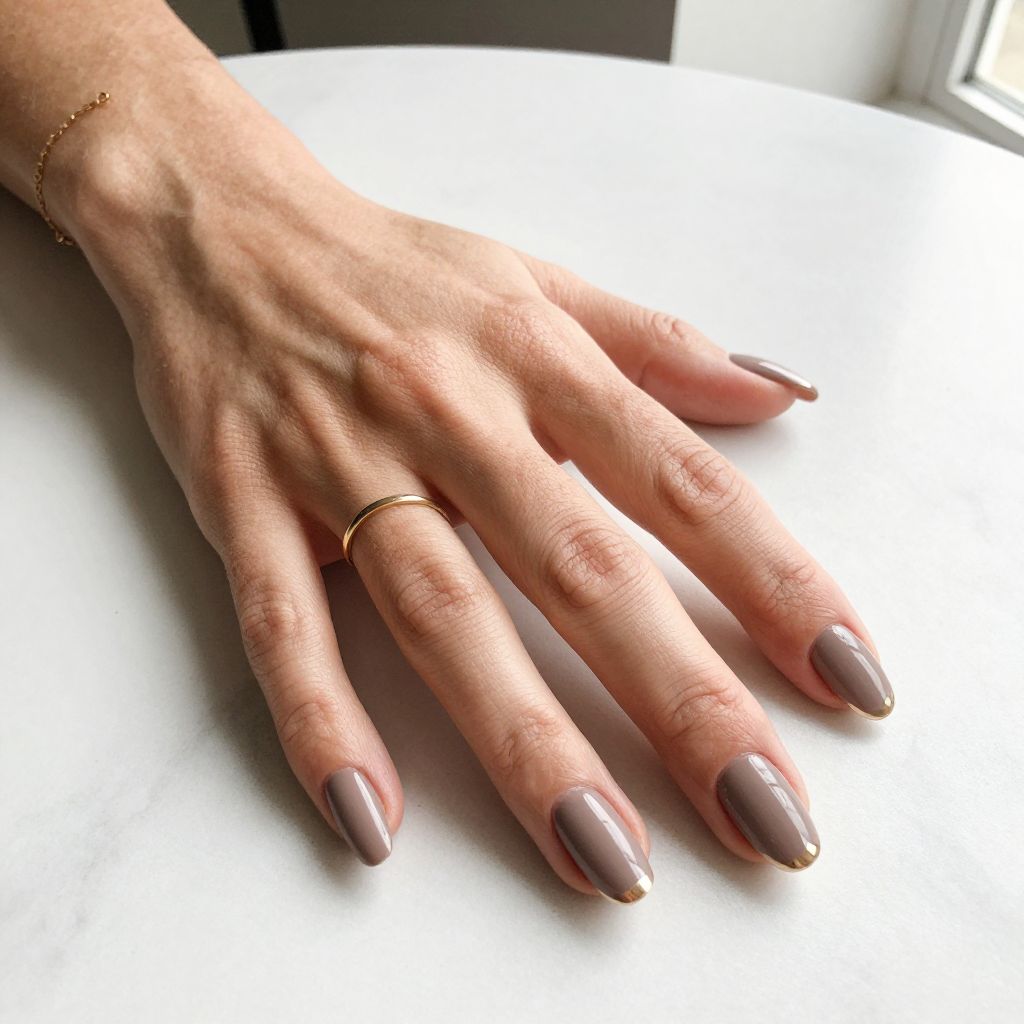 Matte Taupe Coffin Nails