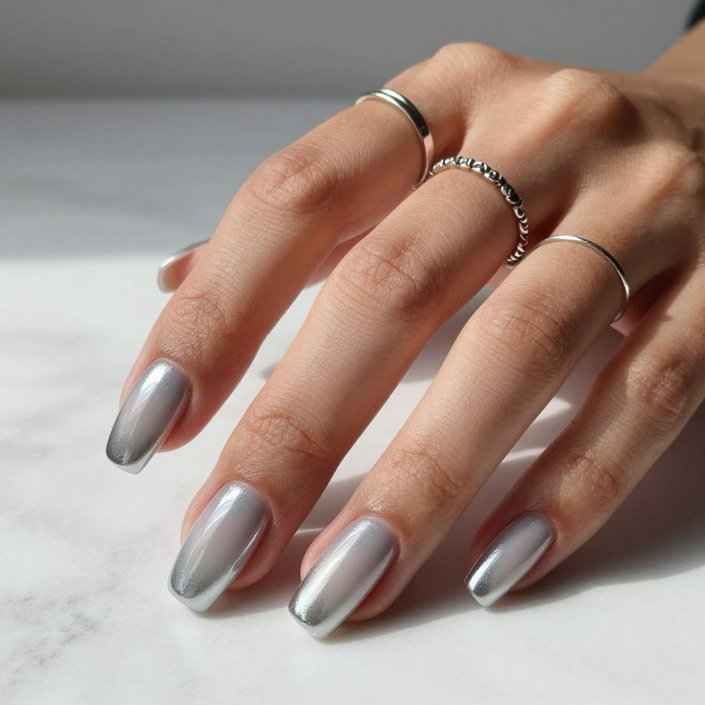 Grey To Silver Ombre