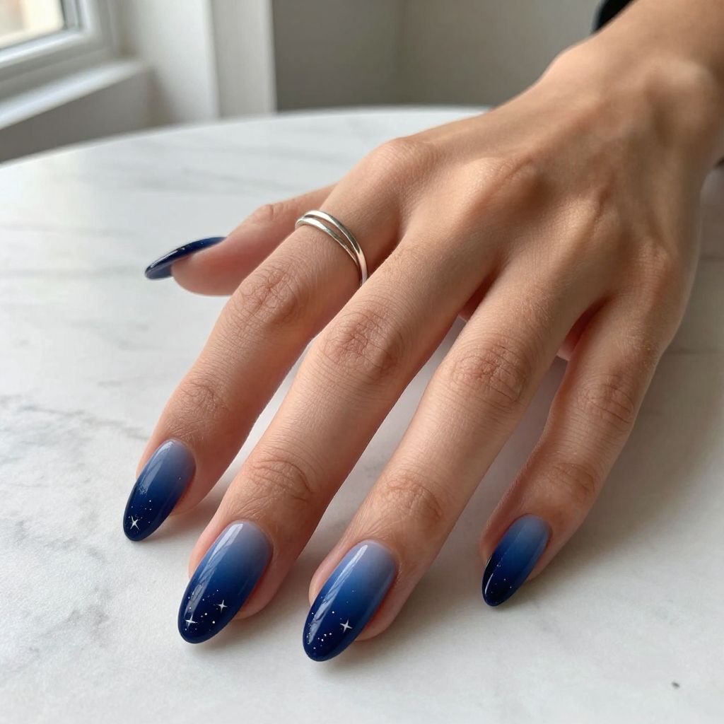 Midnight Blue To Navy Ombre