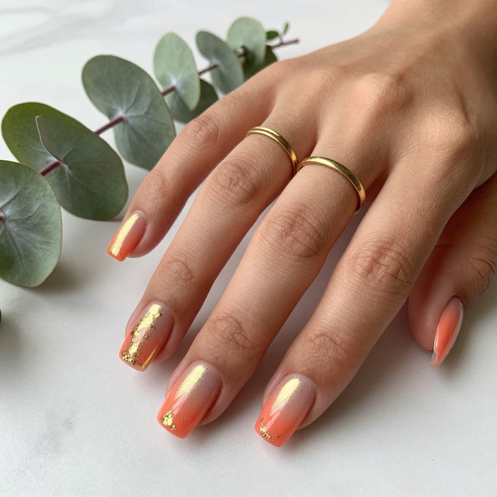 Coral To Gold Ombre
