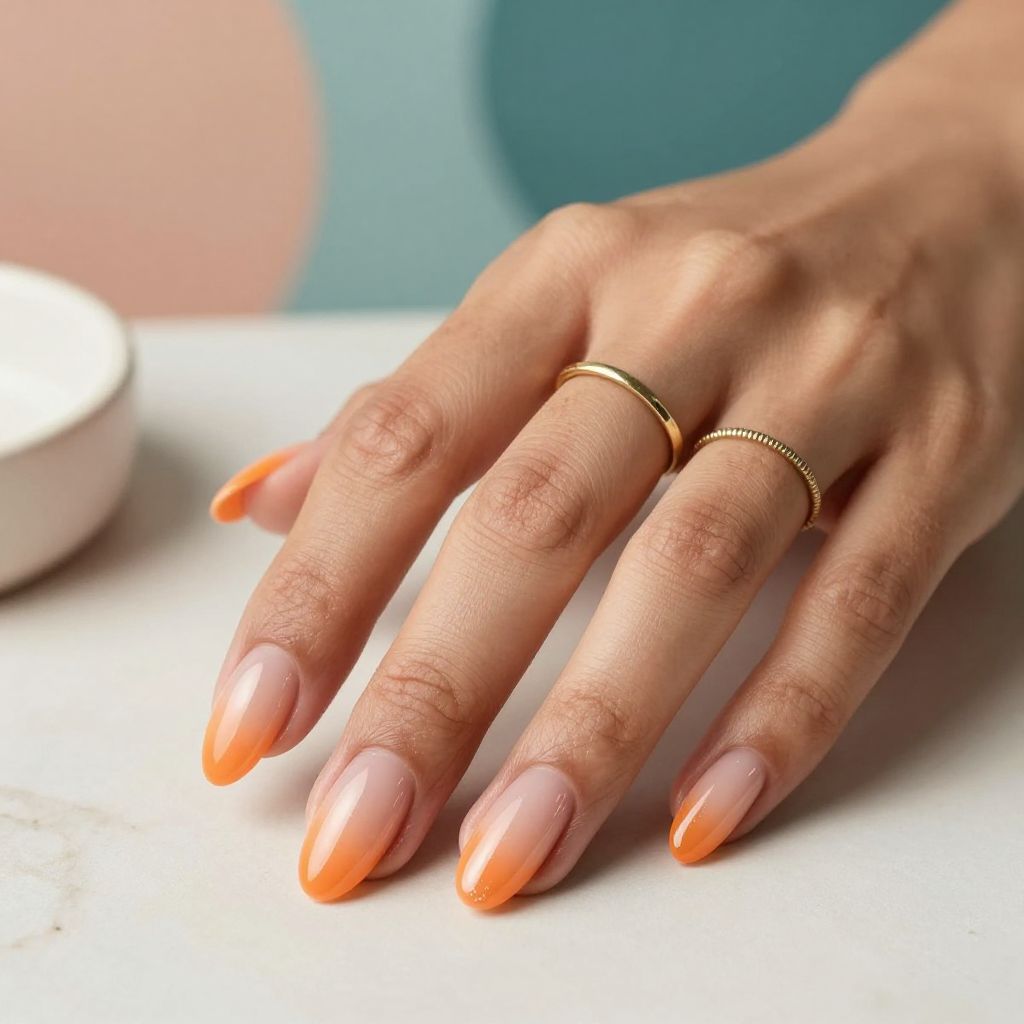 Orange Aura Nails