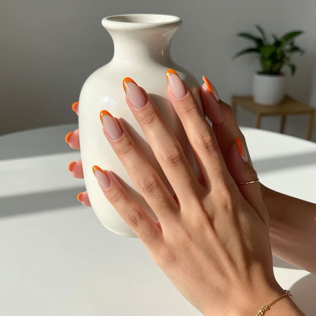 Orange French Tips