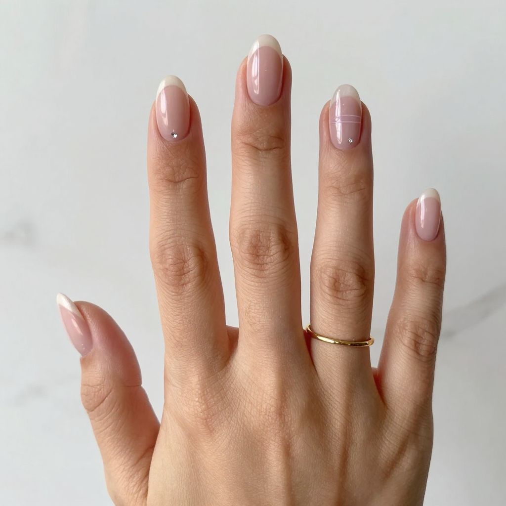 Sheer Pink Short Coffin Nails
