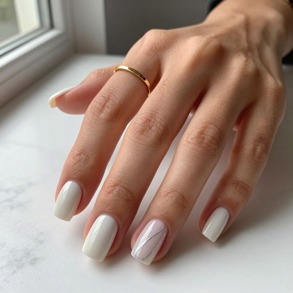 Milky White Square Acrylics