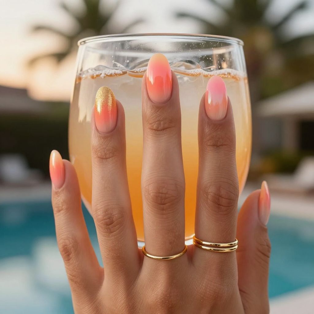 Vacation Nail Ideas - Sunset Ombré Fade